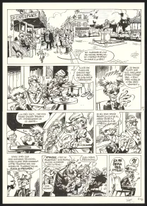 Black and white original page, Spirou et Fantasio, Dans les griffes de la Vipère (T.53),  Yoann