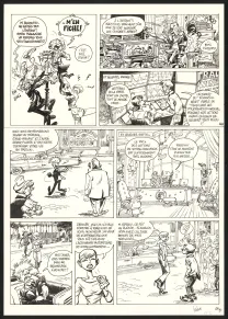 Black and white original page, Spirou et Fantasio, Dans les griffes de la Vipère (T.53),  Yoann