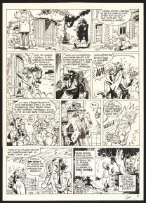 Planche noir et blanc, Spirou et Fantasio, Alerte aux Zorkons (T.51),  Yoann