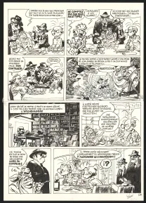 Planche noir et blanc, Spirou et Fantasio, Le Groom de Sniper Alley (T.54),  Yoann