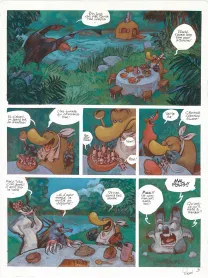 Colored original page, Toto l'ornithorynque, Toto l'ornithorynque et le lion marsupial (T.7),  Yoann