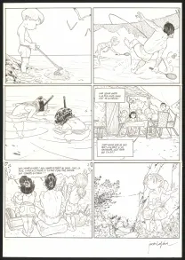 Black and white original page, Les Beaux étés, La Calanque (T.2), Jordi Lafebre