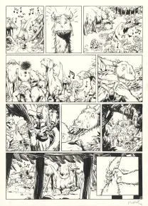 Black and white original page, Trolls de Troy, Rock'N'Troll Attitude (T.8), Jean-Louis Mourier