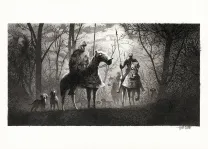 Illustration noir et blanc, Le Testament de Charlemagne, Tom Cuzor