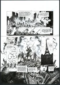 Planche noir et blanc, Aristophania, La Montagne Rouge (T.4), Joël Parnotte