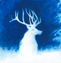 Colored illustration, Les Grands Cerfs, Gaétan Nocq