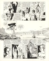 Planche noir et blanc, L'Épervier, Corsaire du Roy (T.8), Patrice Pellerin