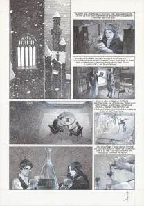 Black and white original page, La Mort vivante, Alberto Varanda