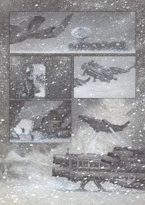Black and white original page, La Mort vivante, Alberto Varanda