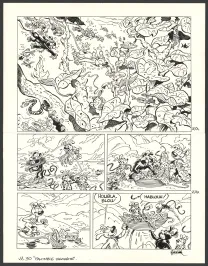 Planche noir et blanc, Le Marsupilami, Palombie secrète (T.30),  Batem