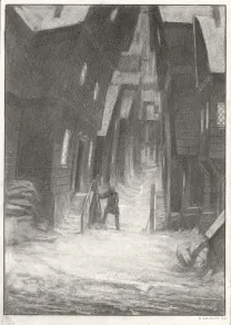 Black and white illustration, Les Carnets Lovecraft, Le Festival , Armel Gaulme