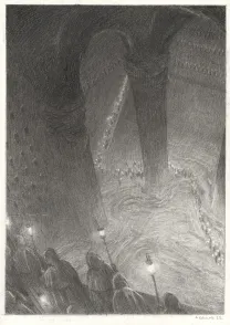 Black and white illustration, Les Carnets Lovecraft, Le Festival , Armel Gaulme