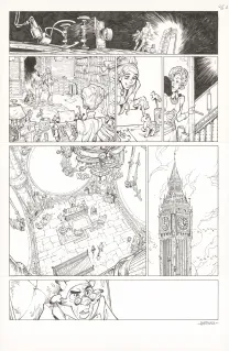 Black and white original page, Ekhö Monde miroir, Swinging London (T.7), Alessandro Barbucci