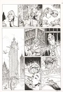 Black and white original page, Ekhö Monde miroir, La Sirène de Manhattan (T.8), Alessandro Barbucci