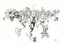Black and white original page, Spirou et Fantasio,  Yoann