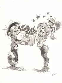 Black and white illustration,  Yoann