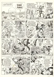 Black and white original page, Spirou et Fantasio, La Colère du Marsupilami (T.55),  Yoann
