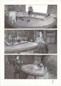 Black and white original page, La Mort vivante, Alberto Varanda
