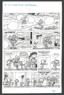Black and white original page, Spirou et Fantasio, Du cidre pour les étoiles (T.26), Jean-Claude Fournier