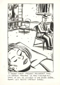 Illustration noir et blanc, Menaces de mort,  Loustal
