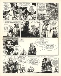 Planche noir et blanc, Barbe-Rouge, Trafiquants de bois d'ébène (T.22), Patrice Pellerin