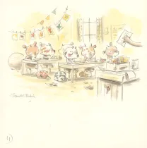 Illustration couleur, Bibi, Bibi et le secret des doudous, Claude K. Dubois