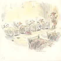 Illustration couleur, Bibi, Bibi et le secret des doudous, Claude K. Dubois