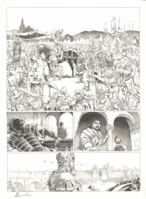 Planche noir et blanc, Chroniques de Roncevaux, Munjoie ! (T.2), Juan Luis Landa