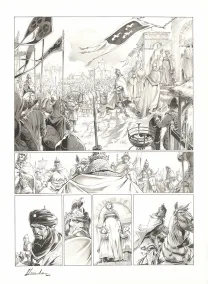 Planche noir et blanc, Chroniques de Roncevaux, La Légende de Roland (T.1), Juan Luis Landa