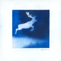 Colored illustration, Les Grands Cerfs, Gaétan Nocq