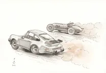 Colored illustration, Curtiss Hill,  Pau 