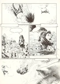 Black and white original page, Barracuda,  Jérémy