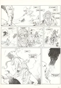 Planche noir et blanc, Croisade, Les becs de feu (T.4), Philippe Xavier