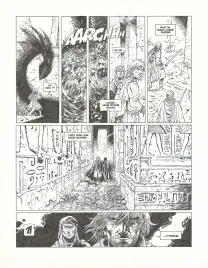 Black and white original page, Croisade, Philippe Xavier