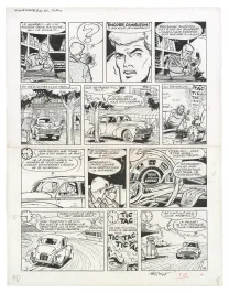 Black and white original page, Ric Hochet, Traquenard au Havre (T.1),  Tibet