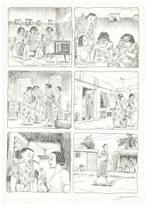 Black and white original page, Aya de Yopougon, Volume 7 (T.7), Clément Oubrerie