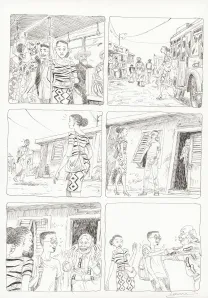 Black and white original page, Aya de Yopougon, Volume 7 (T.7), Clément Oubrerie
