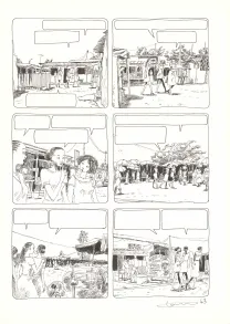 Black and white original page, Aya de Yopougon, Volume 4 (T.4), Clément Oubrerie