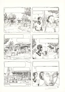 Black and white original page, Aya de Yopougon, Volume 4 (T.4), Clément Oubrerie