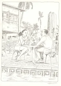 Planche noir et blanc, Aya de Yopougon, Volume 7 (T.7), Clément Oubrerie