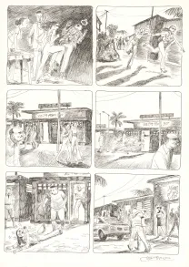 Black and white original page, Aya de Yopougon, Volume 7 (T.7), Clément Oubrerie