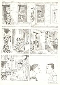 Black and white original page, Aya de Yopougon, Volume 7 (T.7), Clément Oubrerie