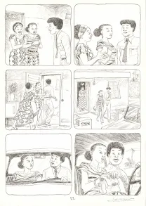 Black and white original page, Aya de Yopougon, Volume 7 (T.7), Clément Oubrerie