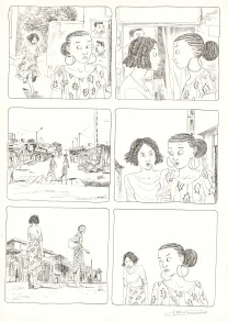 Black and white original page, Aya de Yopougon, Volume 7 (T.7), Clément Oubrerie