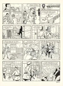 Black and white original page, Blake et Mortimer, Huit heures à Berlin (T.29), Antoine Aubin