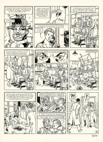 Black and white original page, Blake et Mortimer, Huit heures à Berlin (T.29), Antoine Aubin