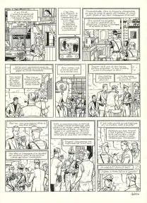 Planche noir et blanc, Blake et Mortimer, Huit heures à Berlin (T.29), Antoine Aubin