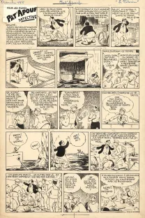 Black and white original page, Pat'Apouf, Les Aventures de Pat'Apouf aux Antipodes,  Gervy