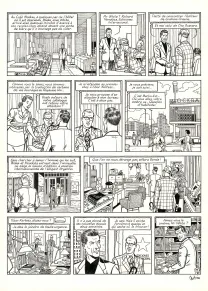 Black and white original page, Blake et Mortimer, Huit heures à Berlin (T.29), Antoine Aubin