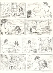 Planche noir et blanc, Renée Stone (Une aventure de), Le Trésor d'Assurbanipal (T.3), Clément Oubrerie
